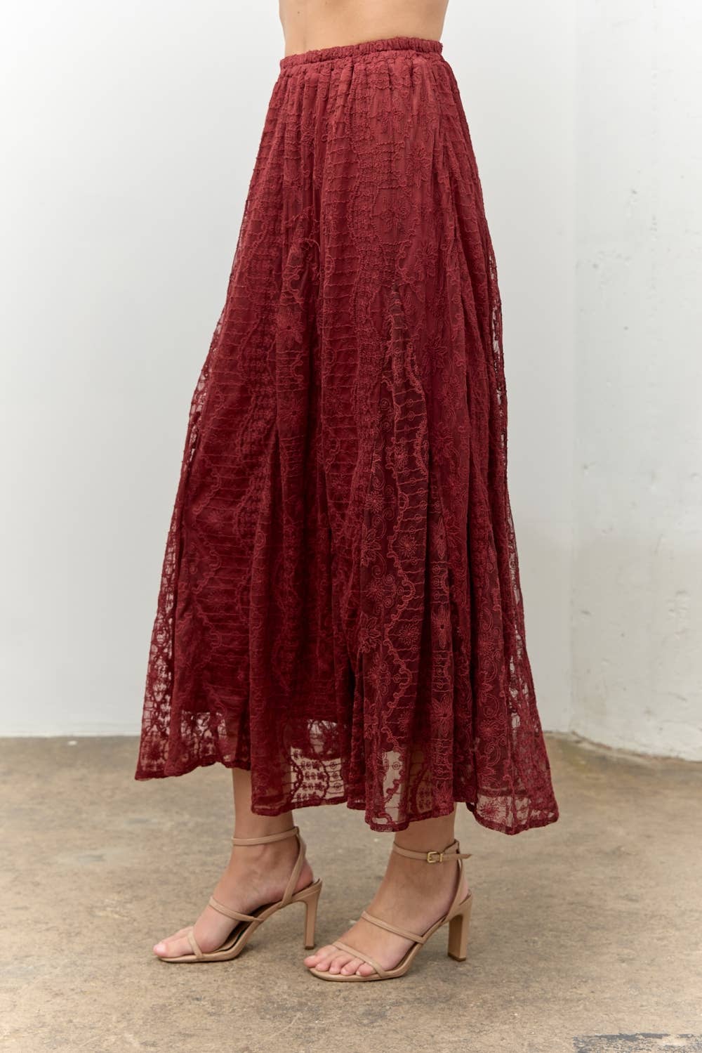 Cordelia Lace Midi Skirt - Multi