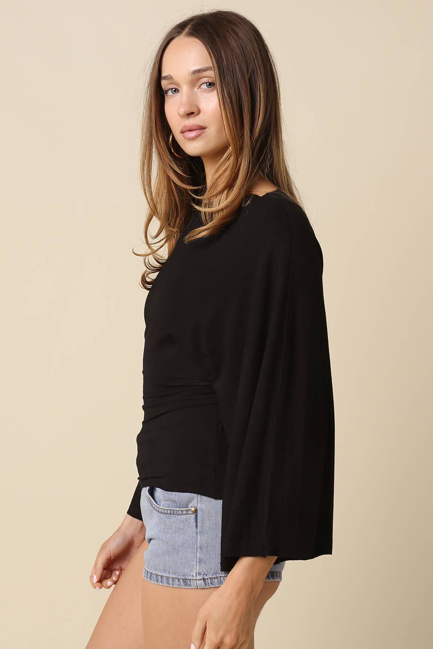 Allyson Back-Tie Dolman Sleeve Top