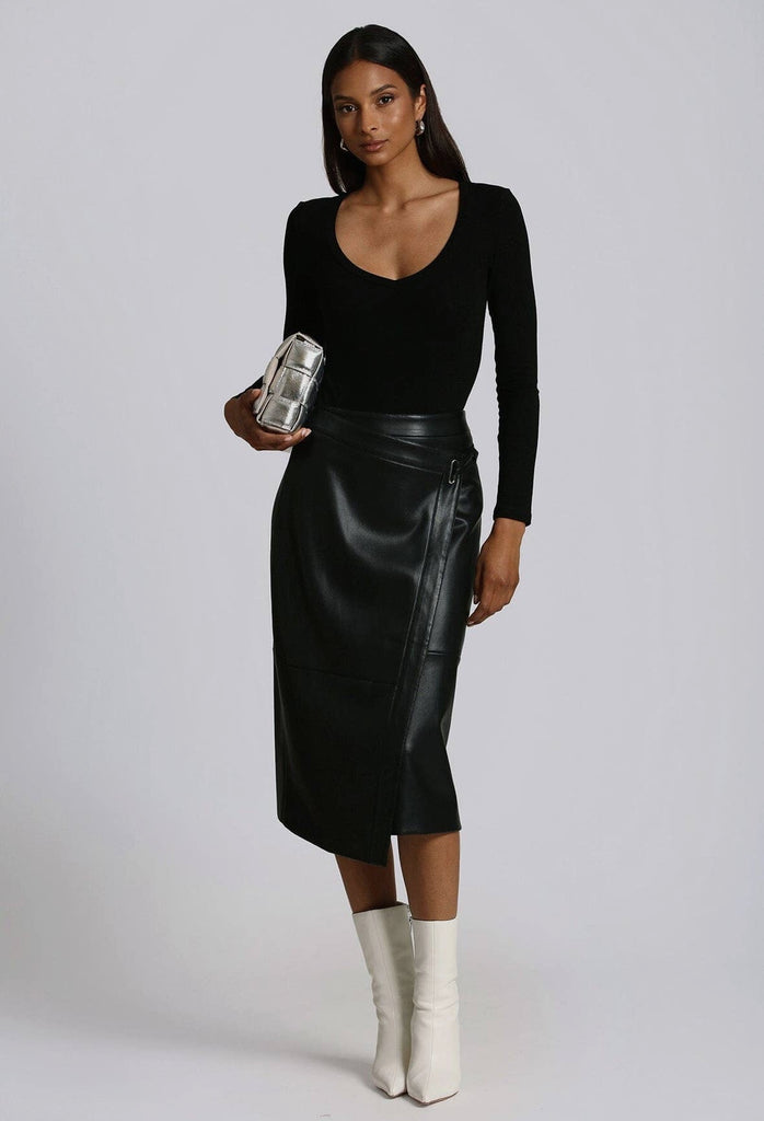 Faux Ever Leather Wrap skirt
