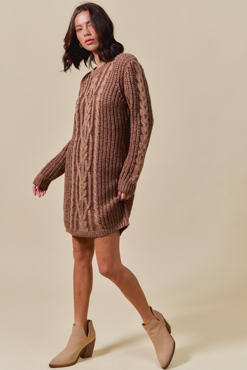 Twill Cableknit Dress