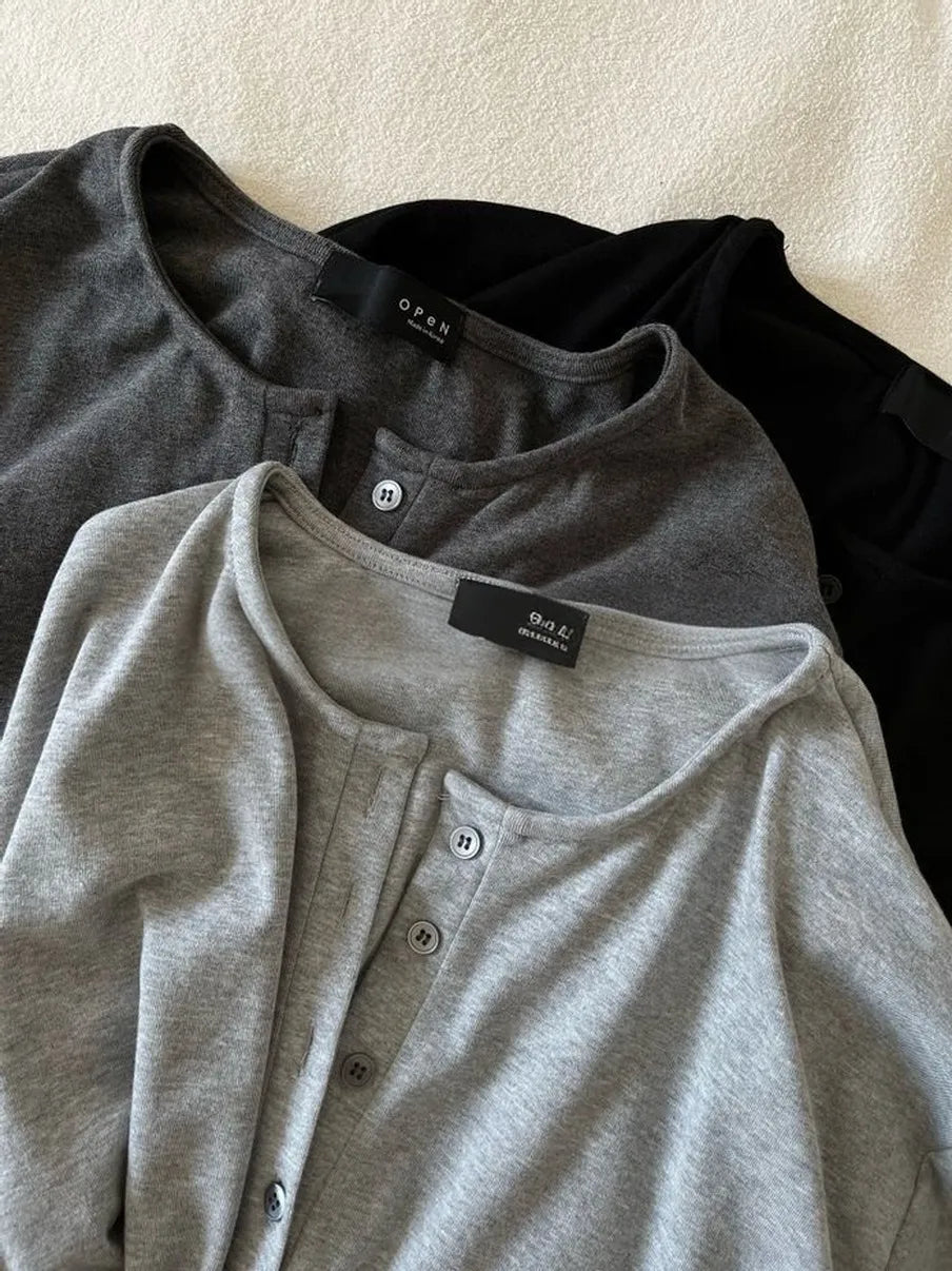 Off Duty Henley Dress - Black