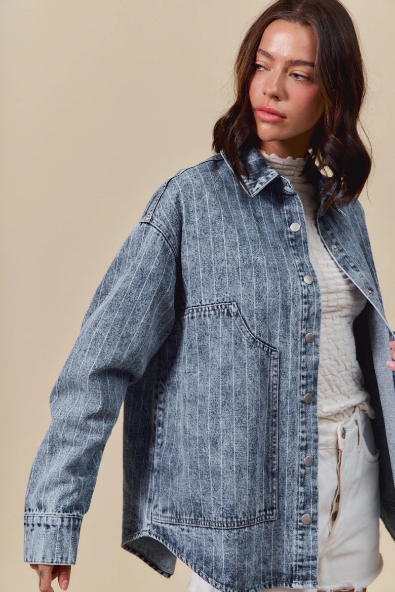 Alle Stripe Denim Shacket