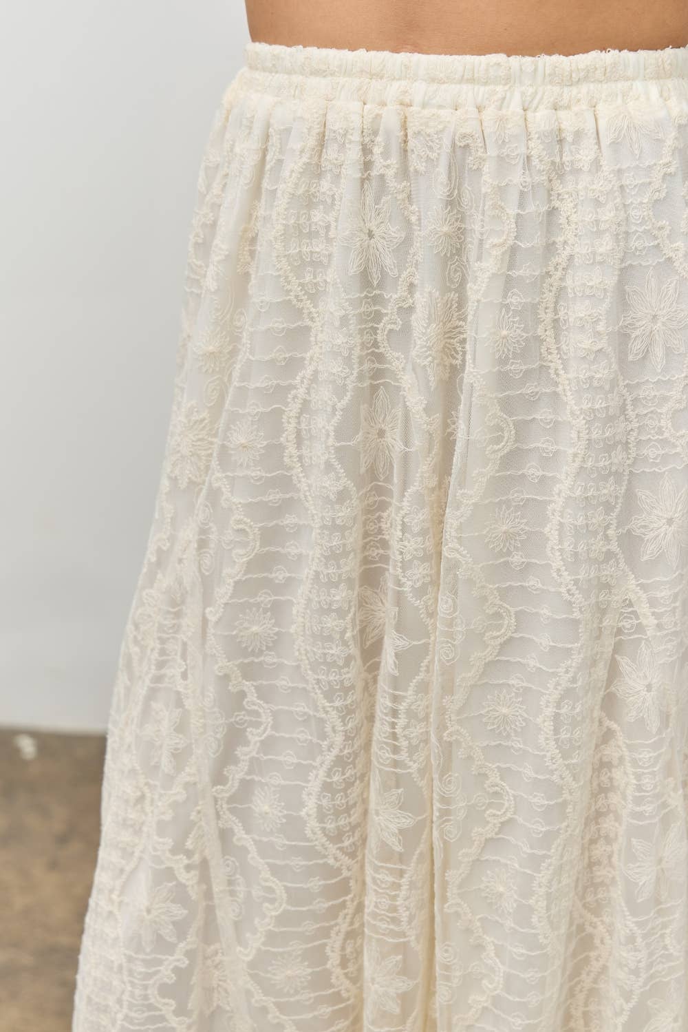 Cordelia Lace Midi Skirt - Multi