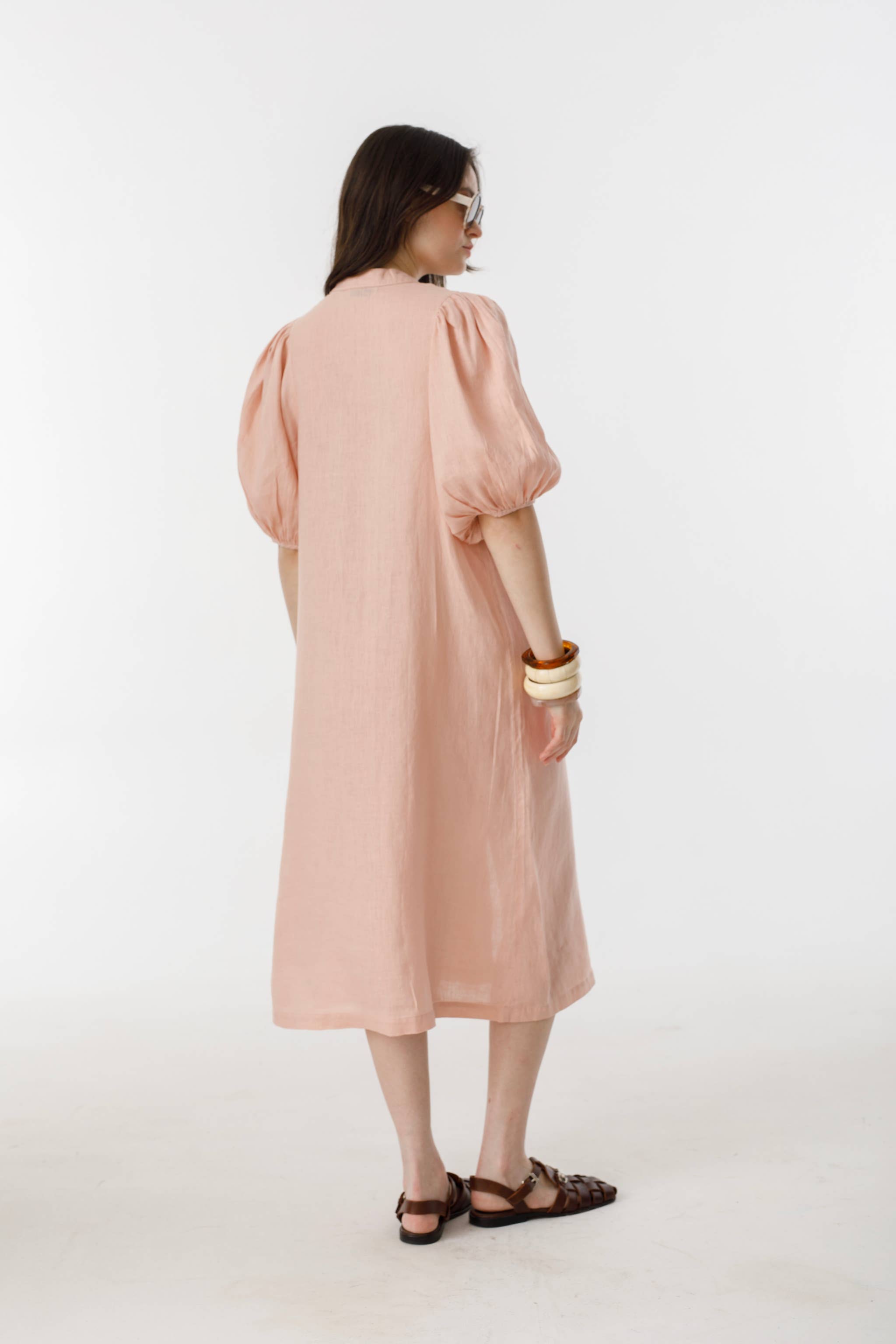 Bubble Linen Dress - multi