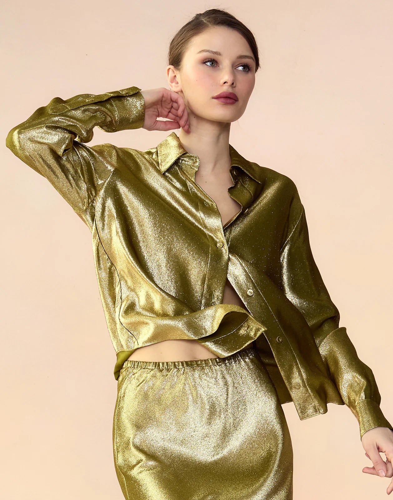 Liquid Gold Lame Shirt
