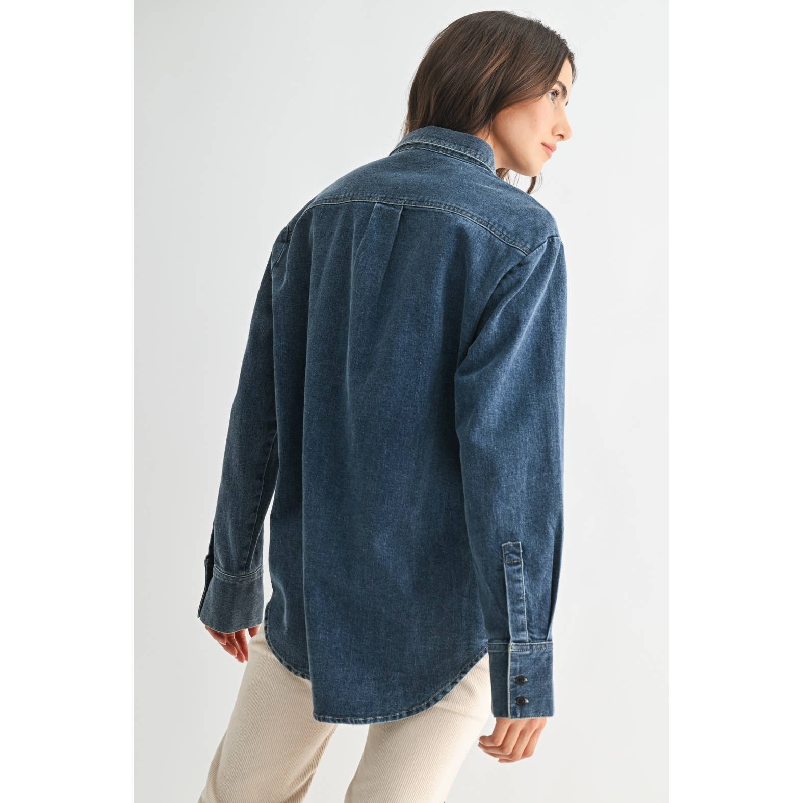Ruffle Denim Shirt