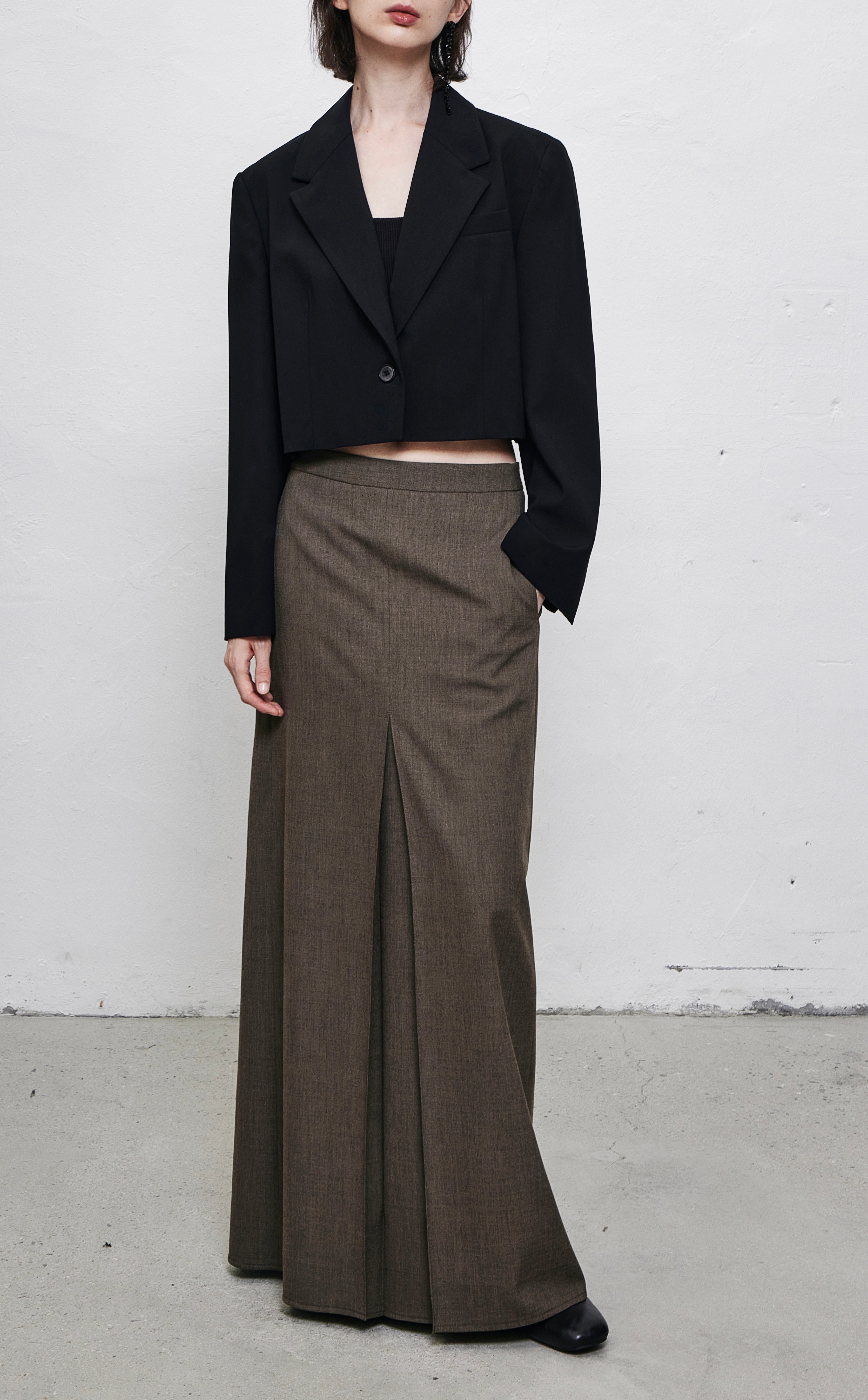 Divided Maxi Skirt Khaki