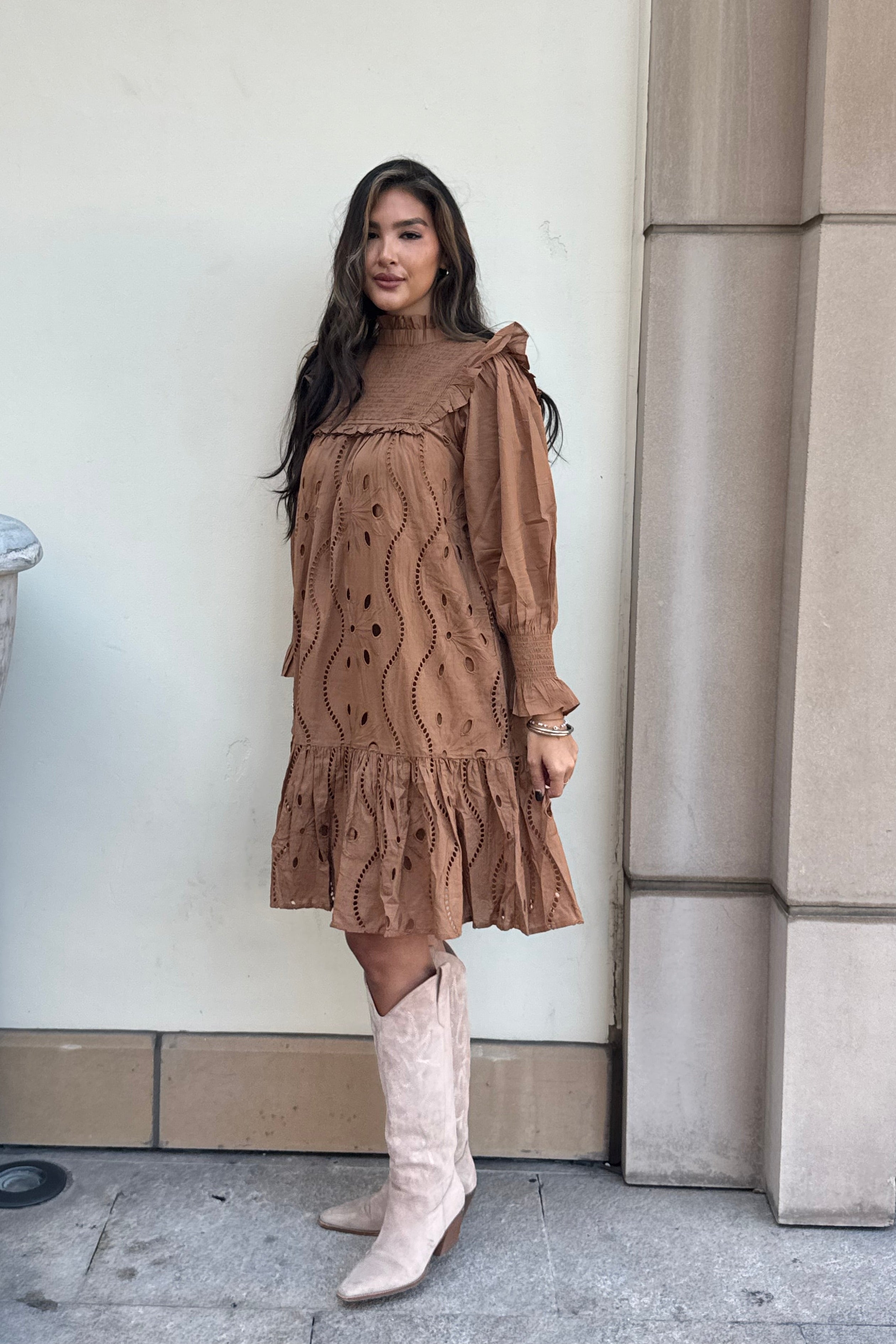 Abigail Frock Dress - Brown