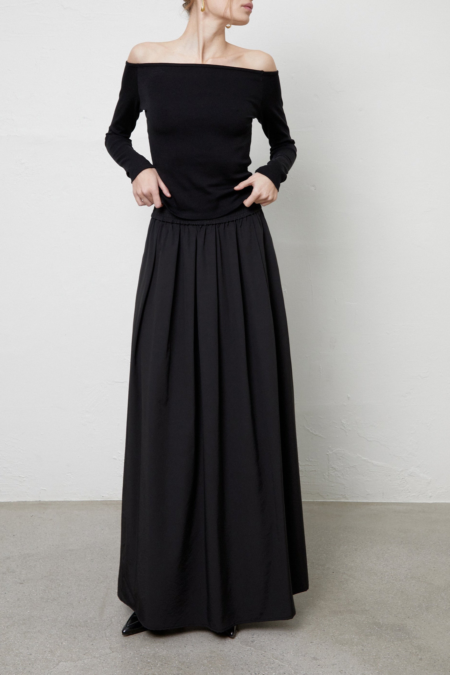 Gathered Maxi Skirt