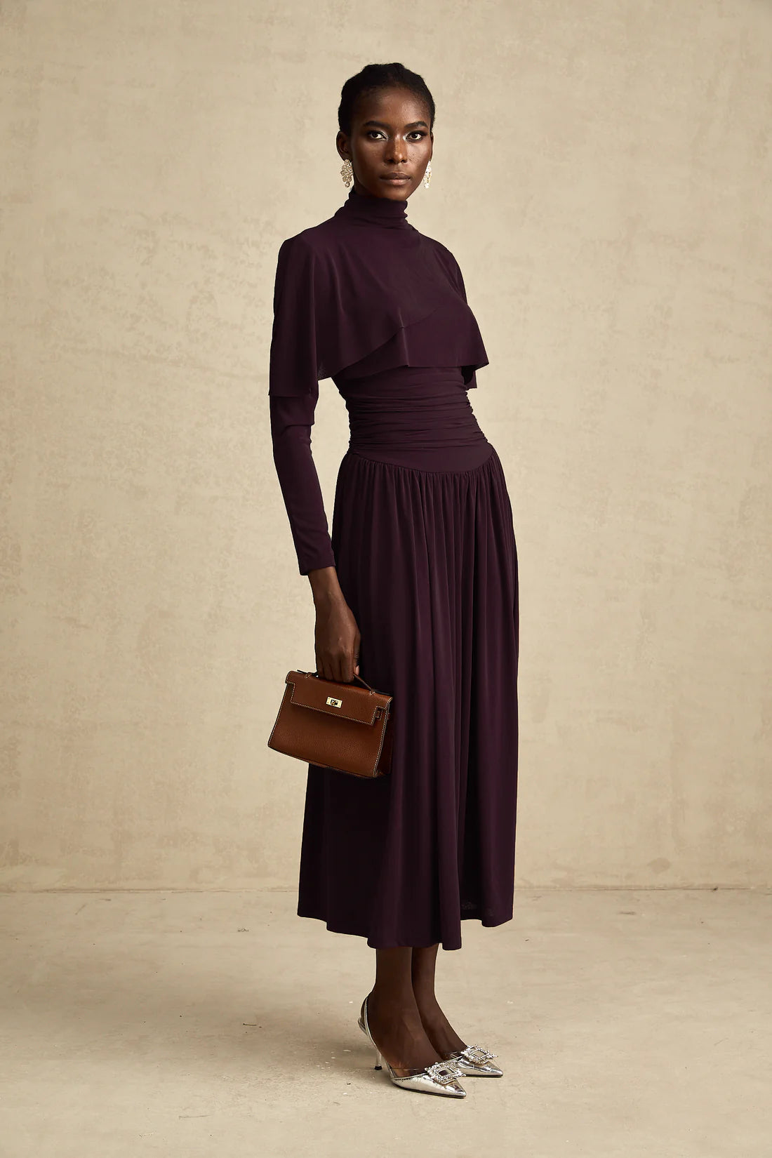 Camille Flap Dress Eggplant