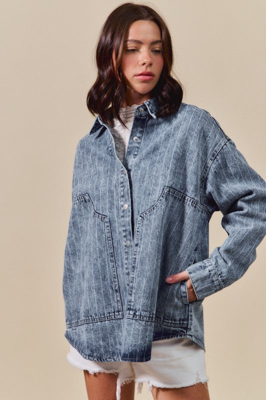 Alle Stripe Denim Shacket