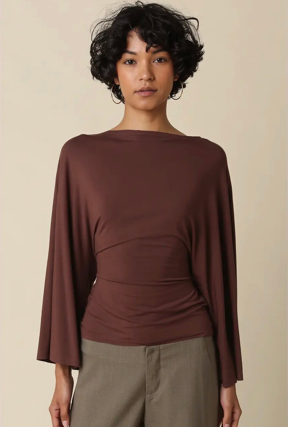 Allyson Back-Tie Dolman Sleeve Top - Multi
