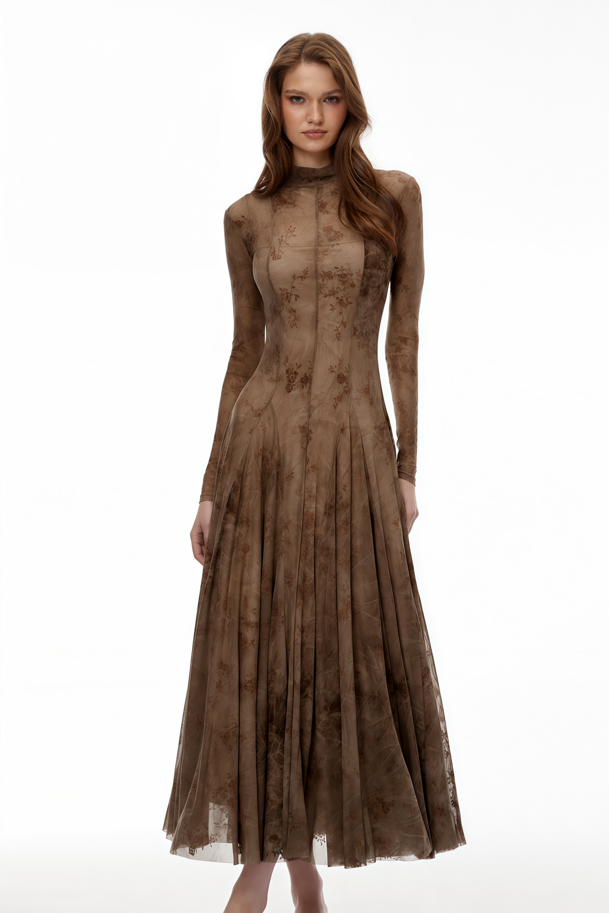 Adrianna brown tulle dress