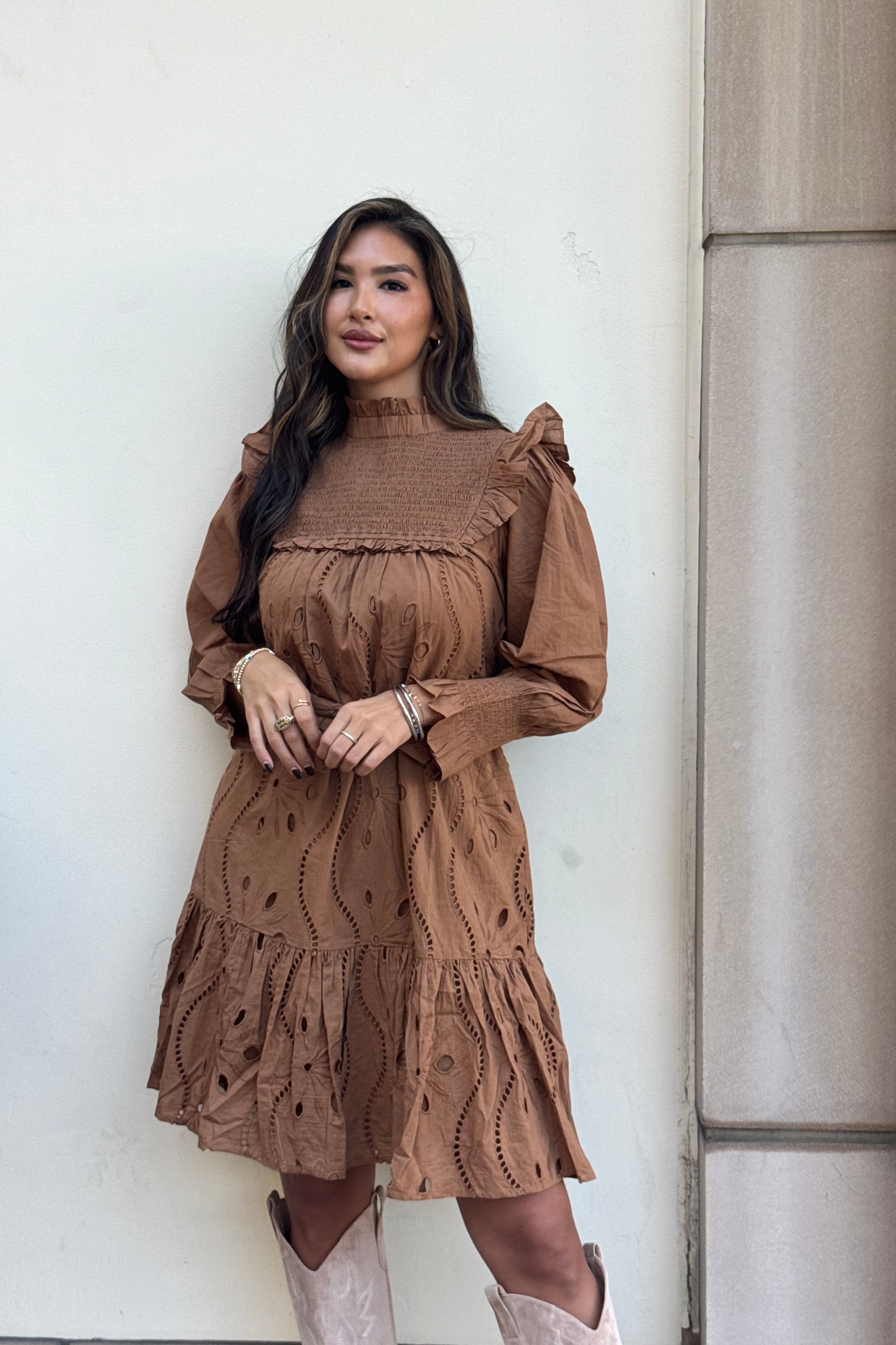 Abigail Frock Dress - Brown