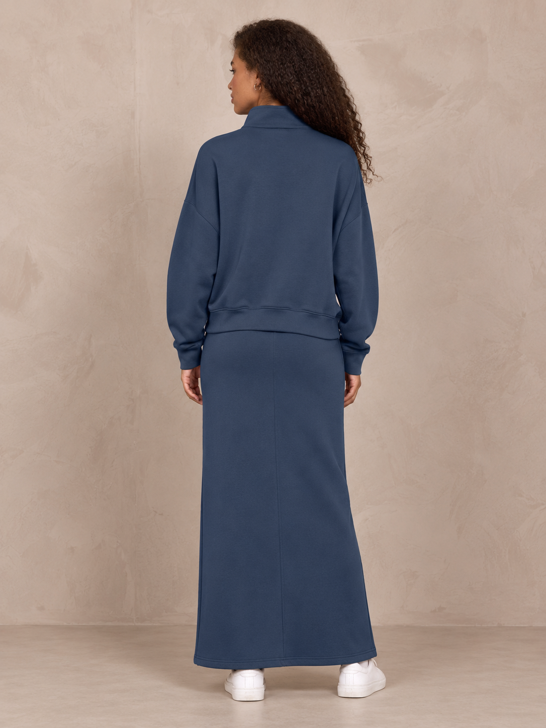 Cloud Quarter Zip Set -  Misty Blue