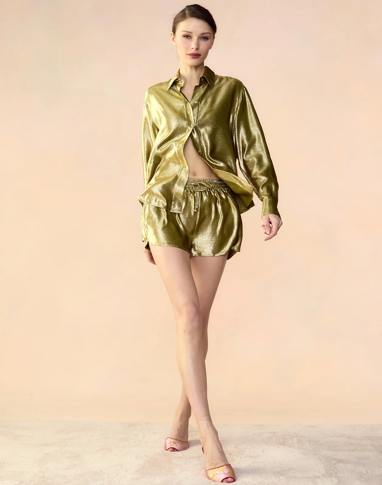 Liquid Gold Lame Shirt
