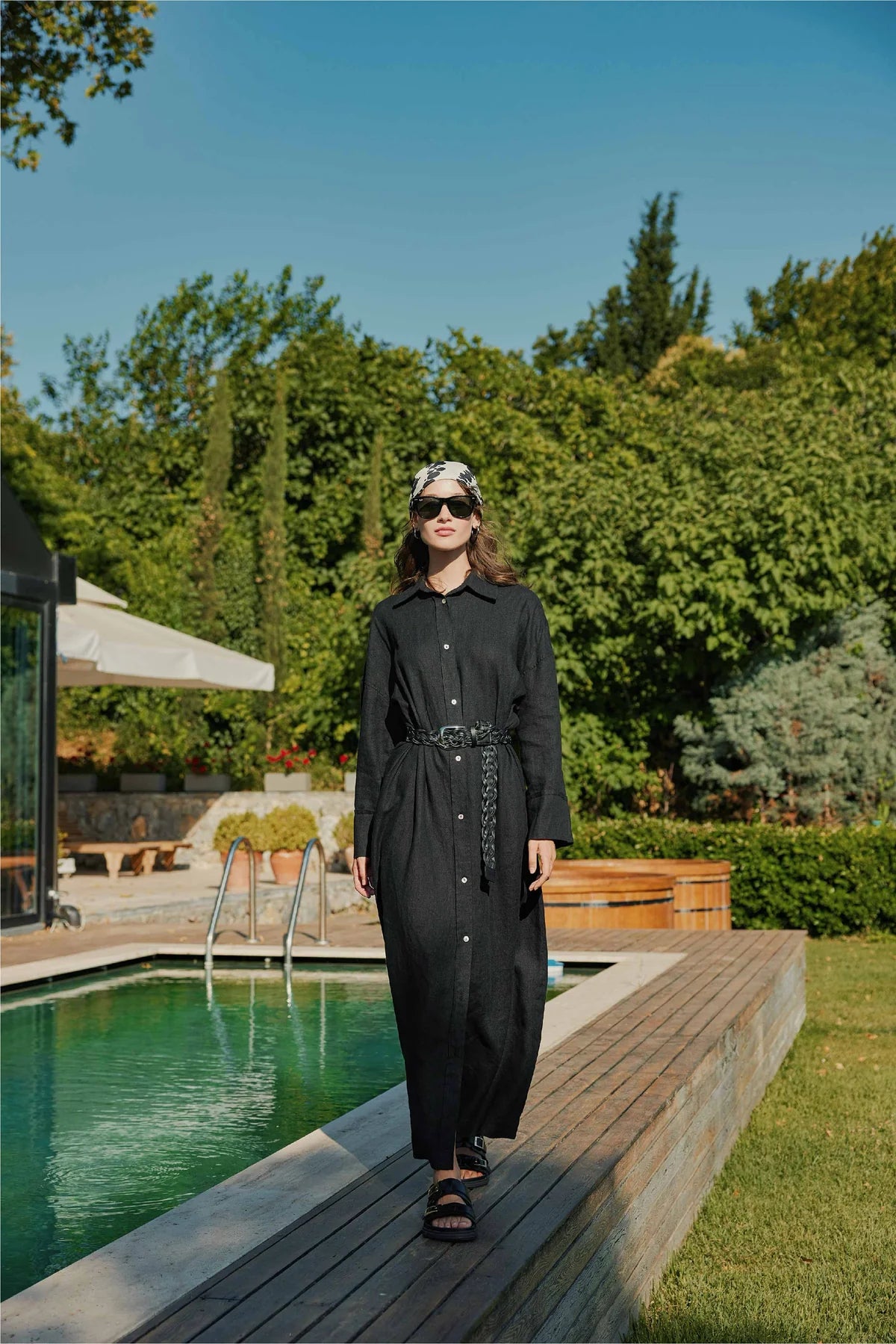 Nara Linen Dress - Black