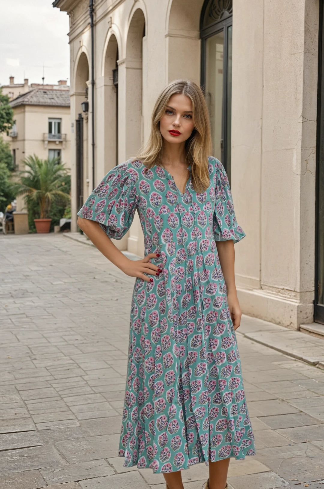 Palm Springs Kaftan Dress  - Azule