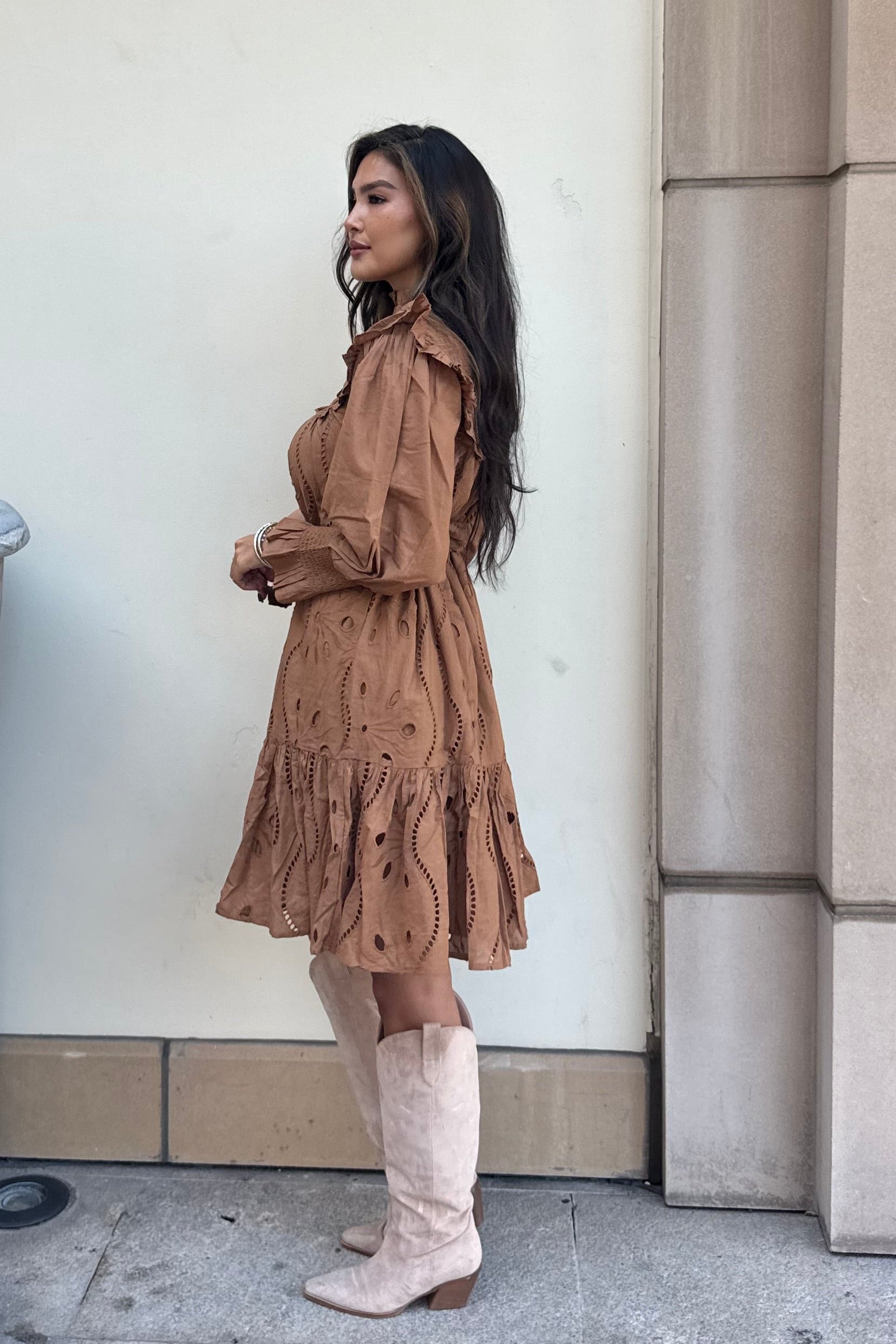 Abigail Frock Dress - Brown