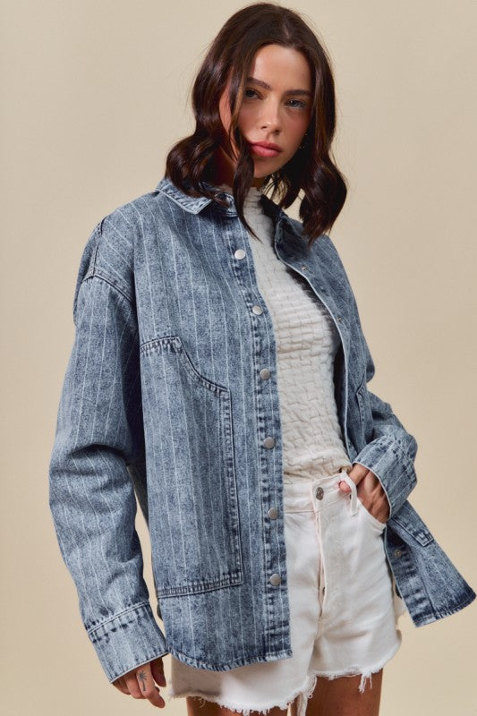 Alle Stripe Denim Shacket