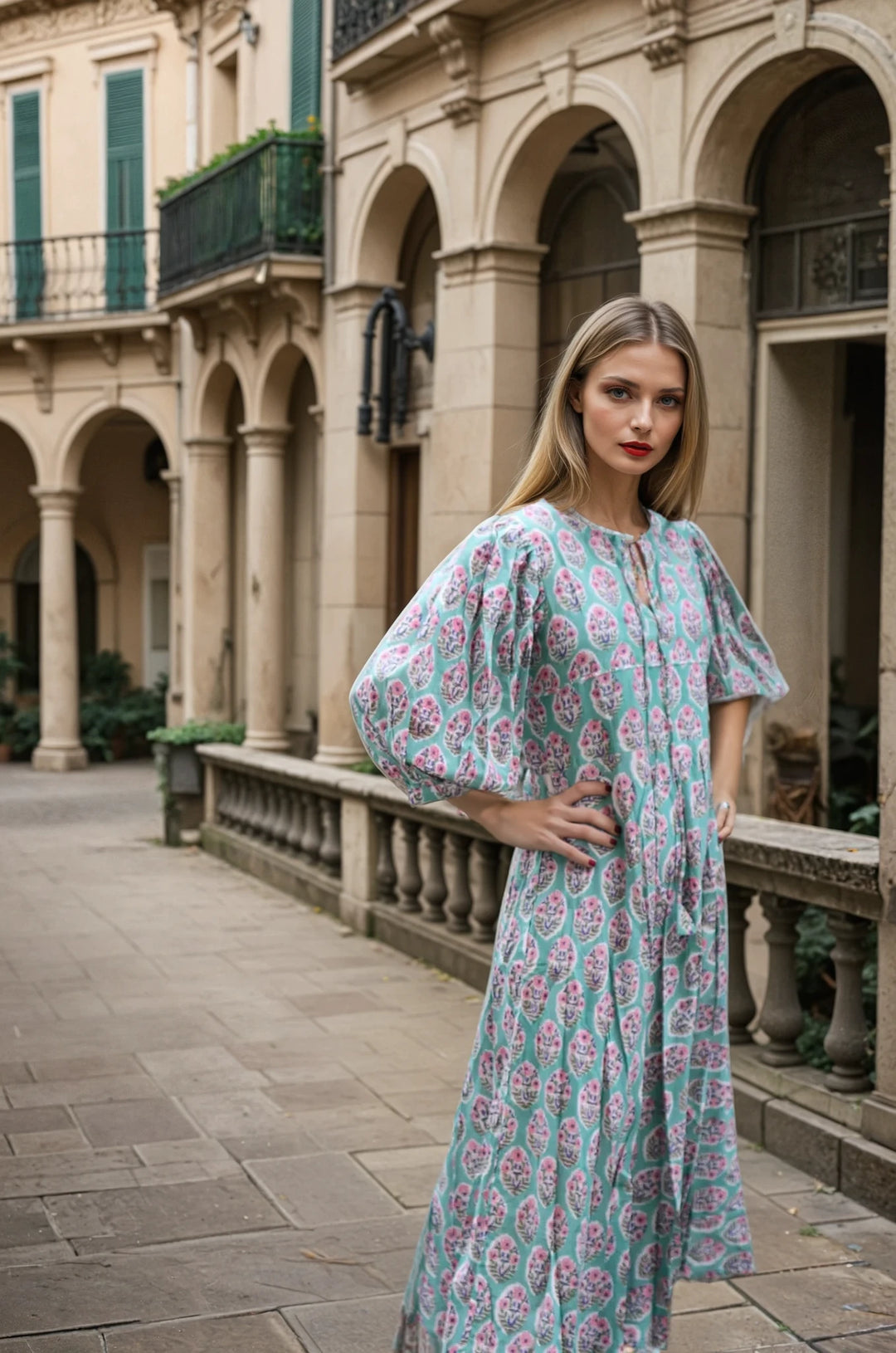 Palm Springs Kaftan Dress  - Azule
