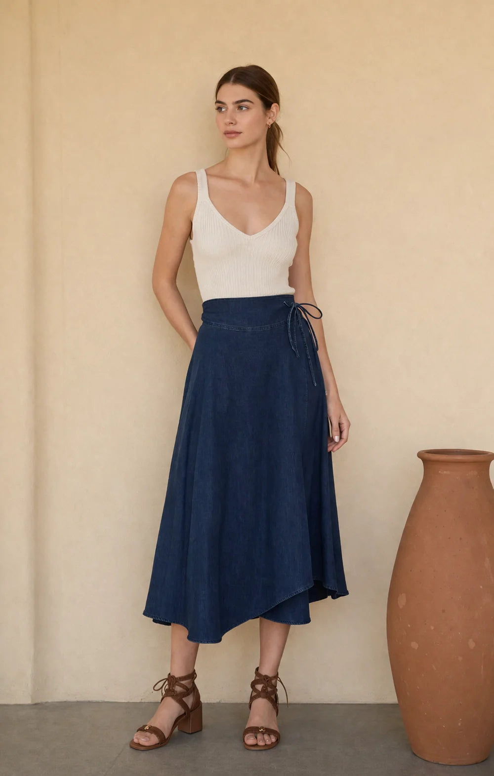 Milan Denim wrap Skirt