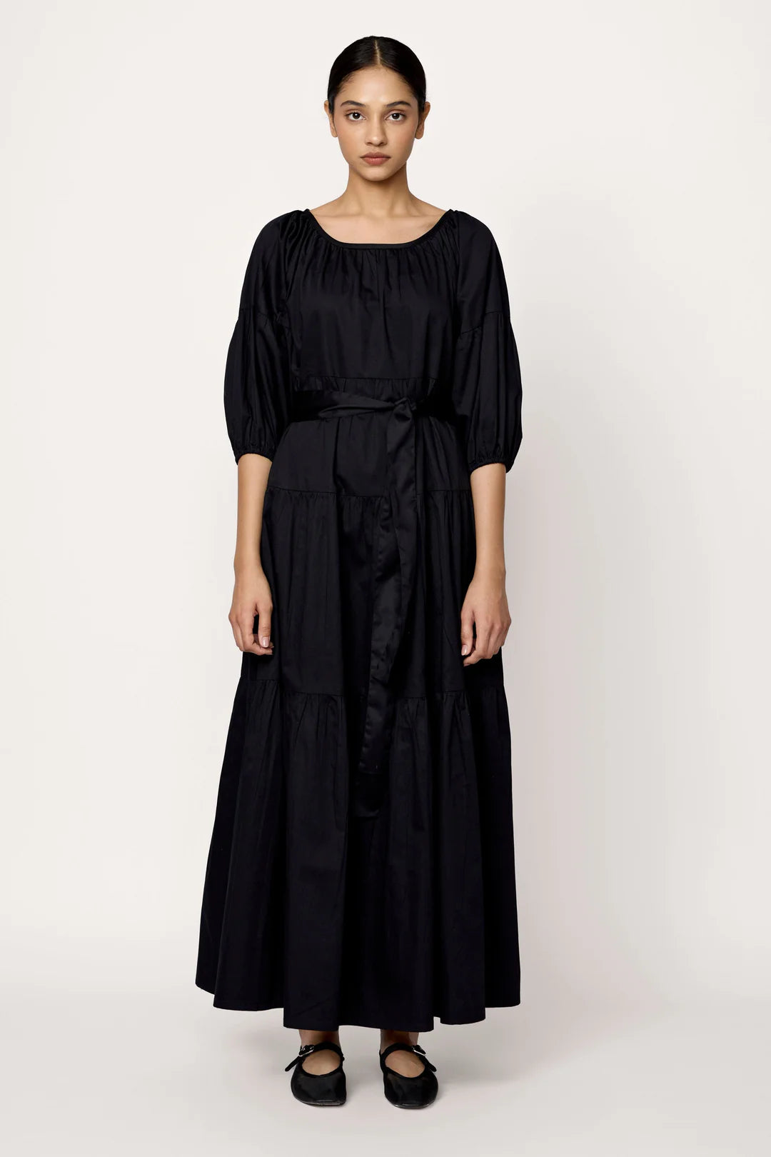 Voluminous Tiered Maxi Dress - Multi