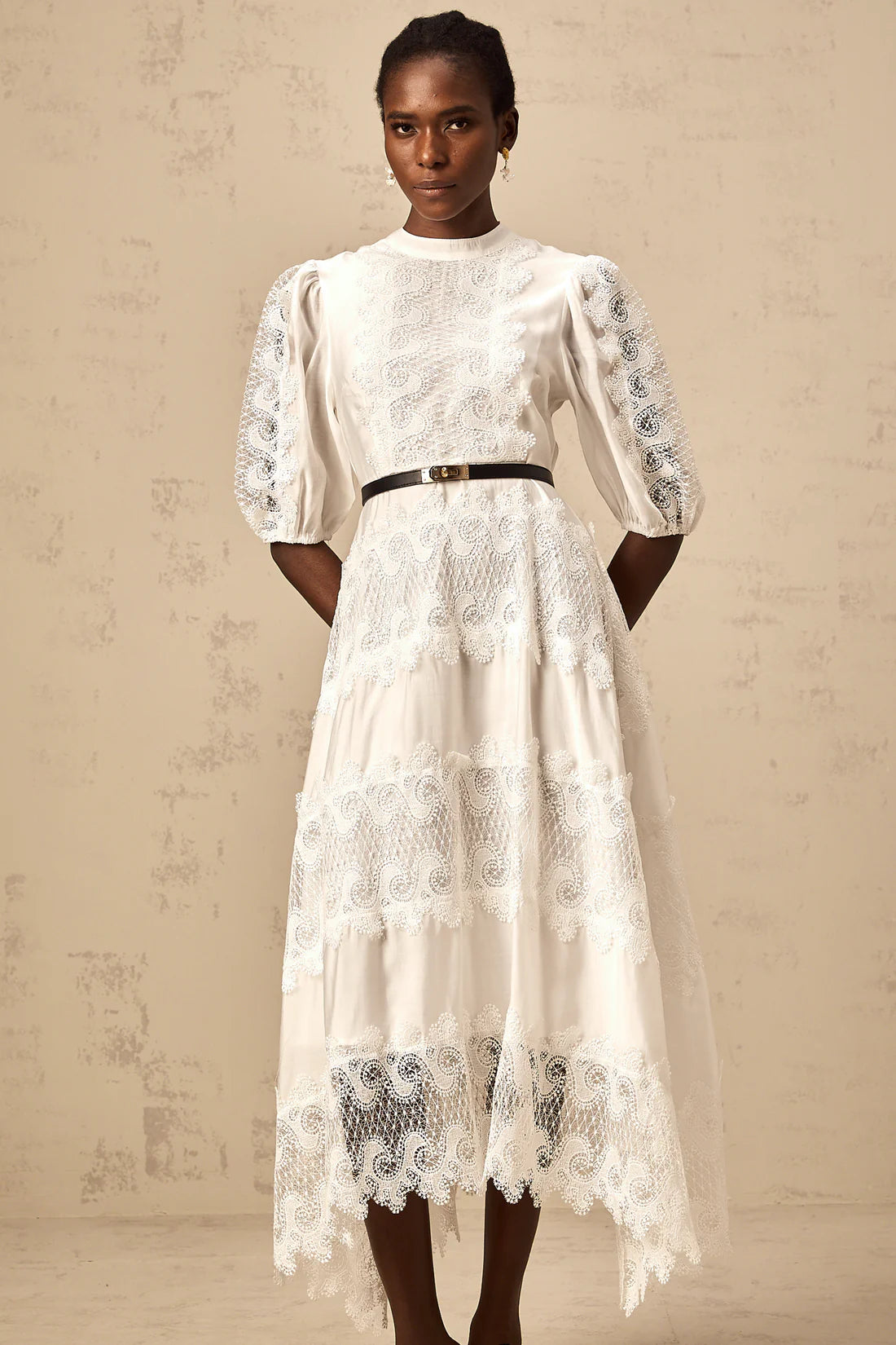 Tamara White Belted Dress