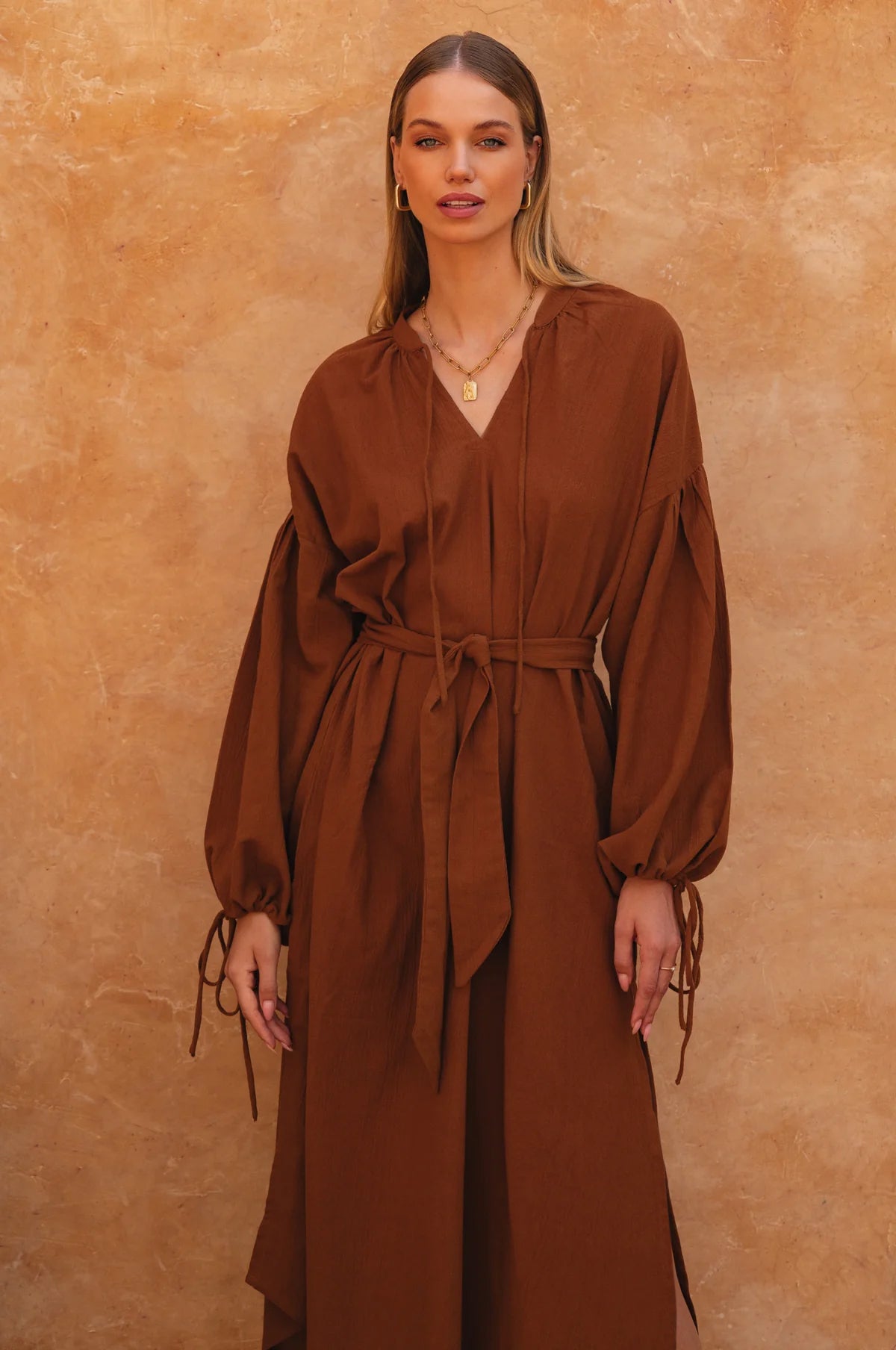 Denise Kimono Dress -  Cinnamon