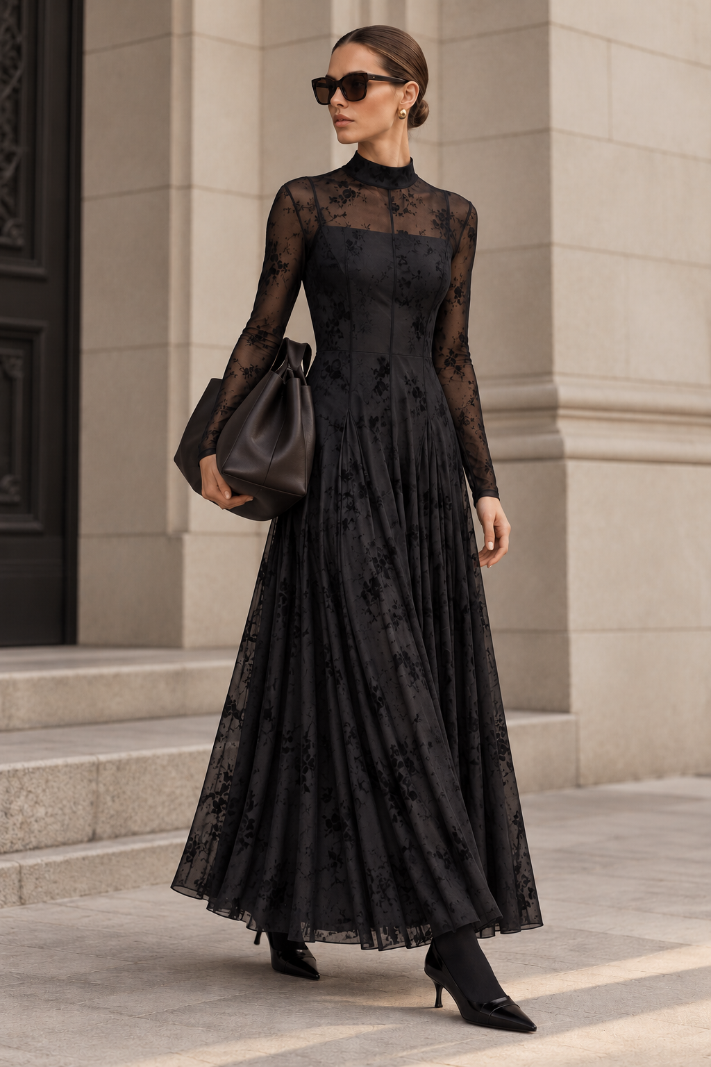 Adrianna Black tulle dress