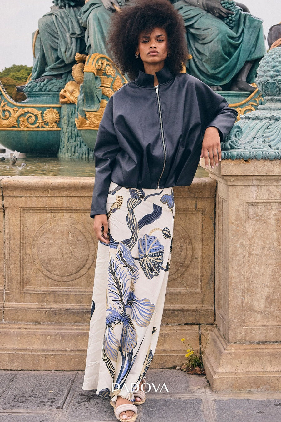 Solene Skirt Ivory Blue