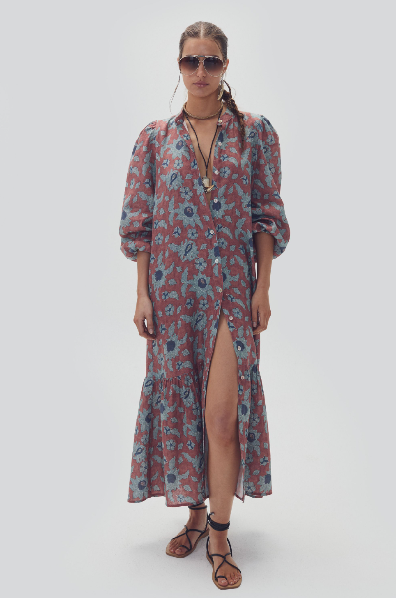 Meknes Linen Dress - Matilde Print