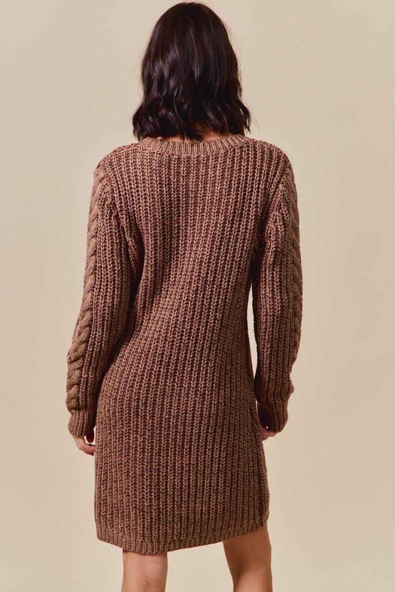 Twill Cableknit Dress