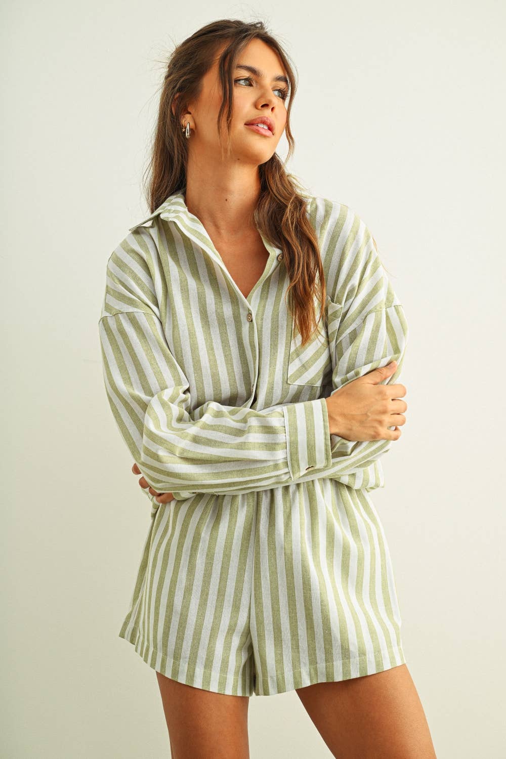 Eda Stripe Linen Shirt - Multi