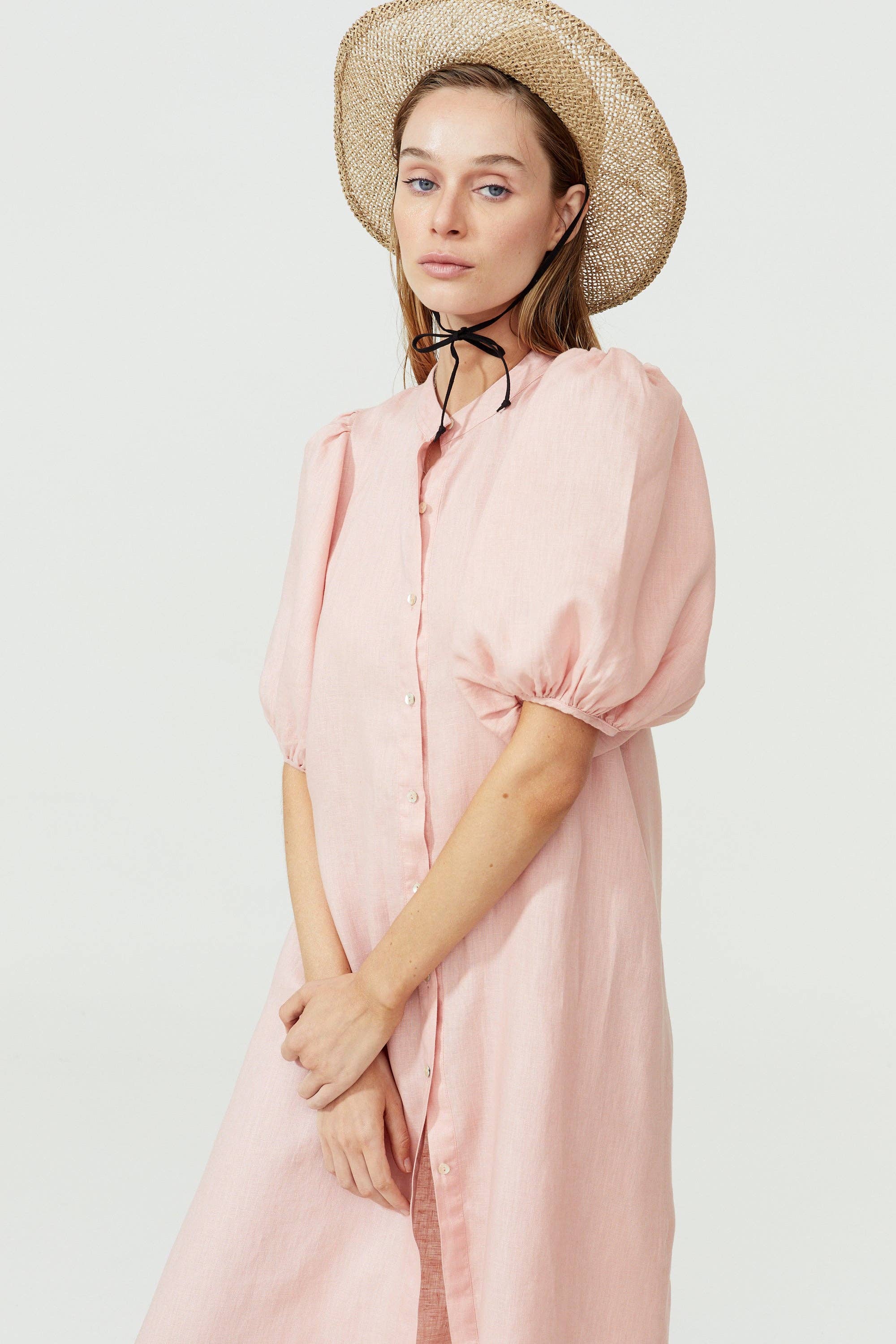 Bubble Linen Dress - multi