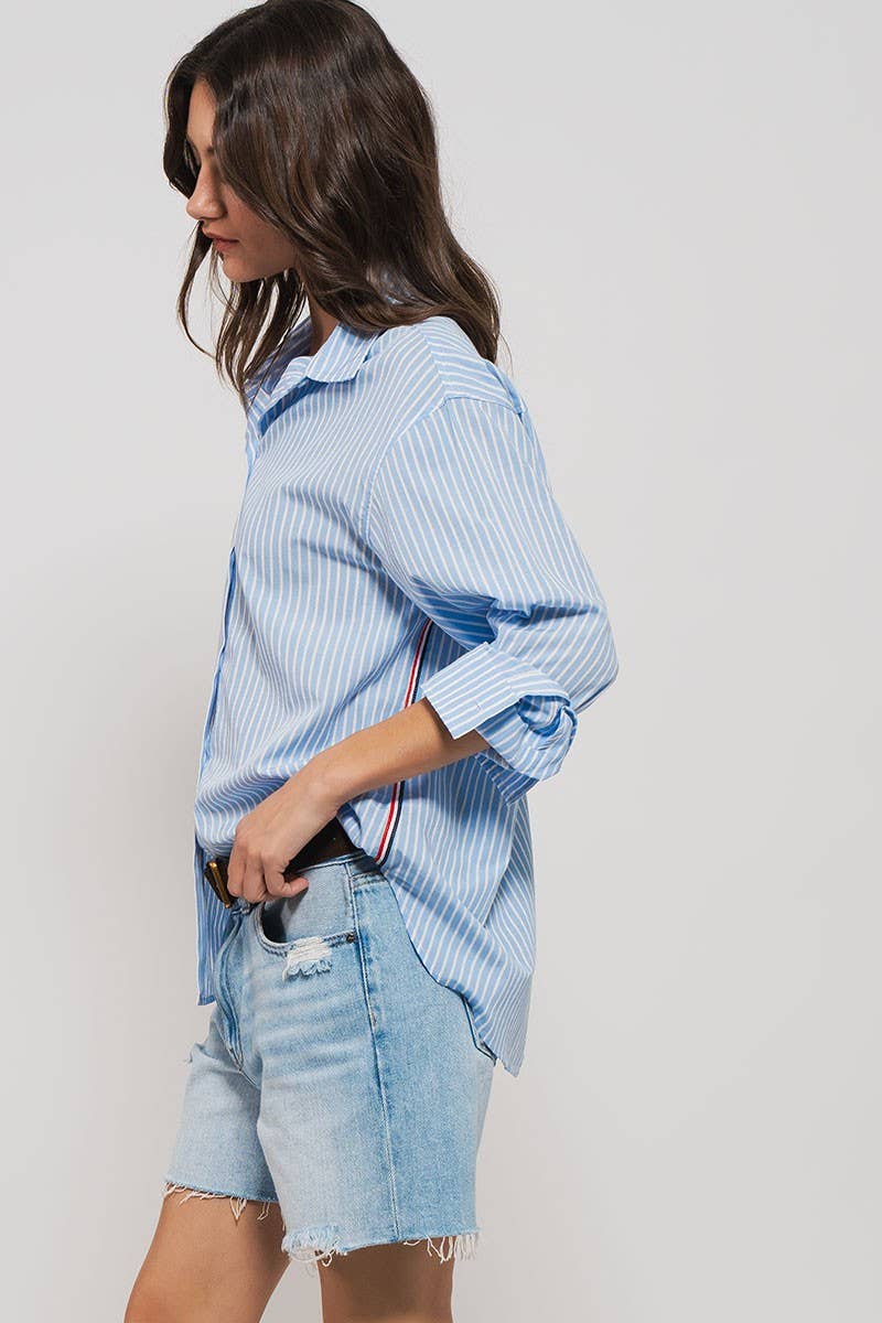 Striped Twill Button down