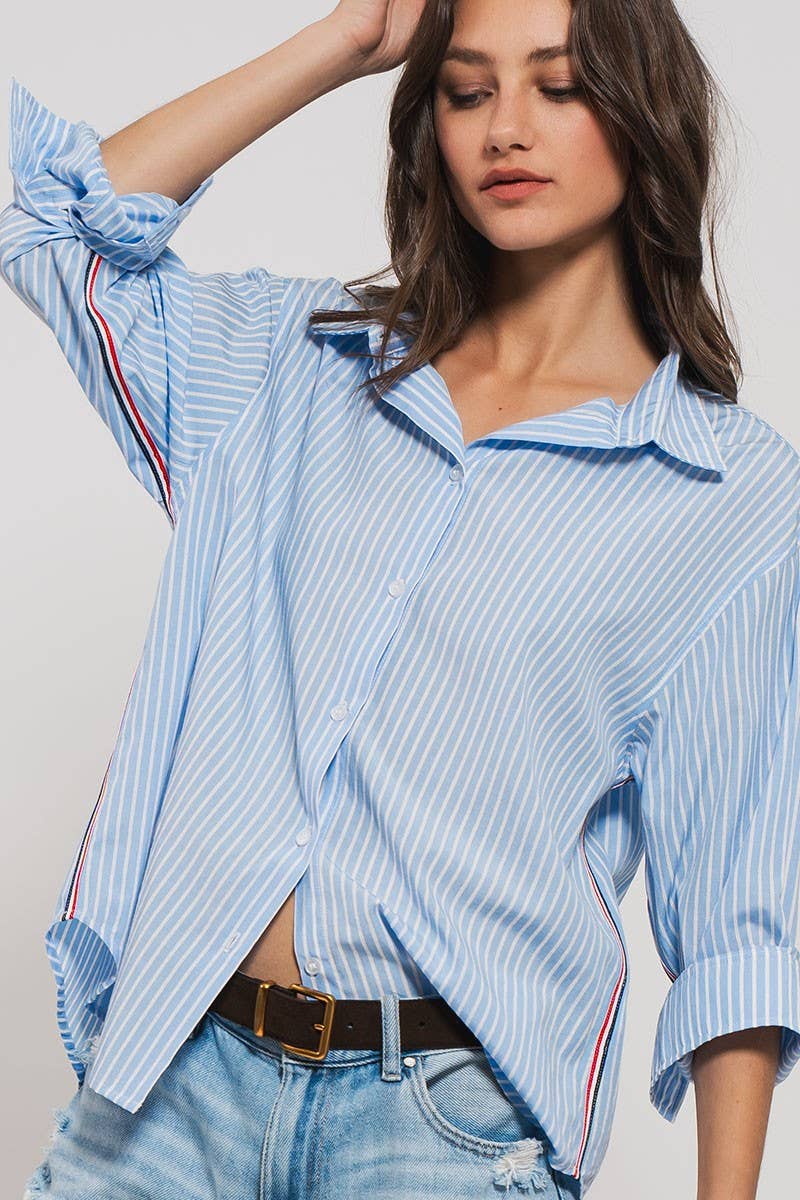 Striped Twill Button down