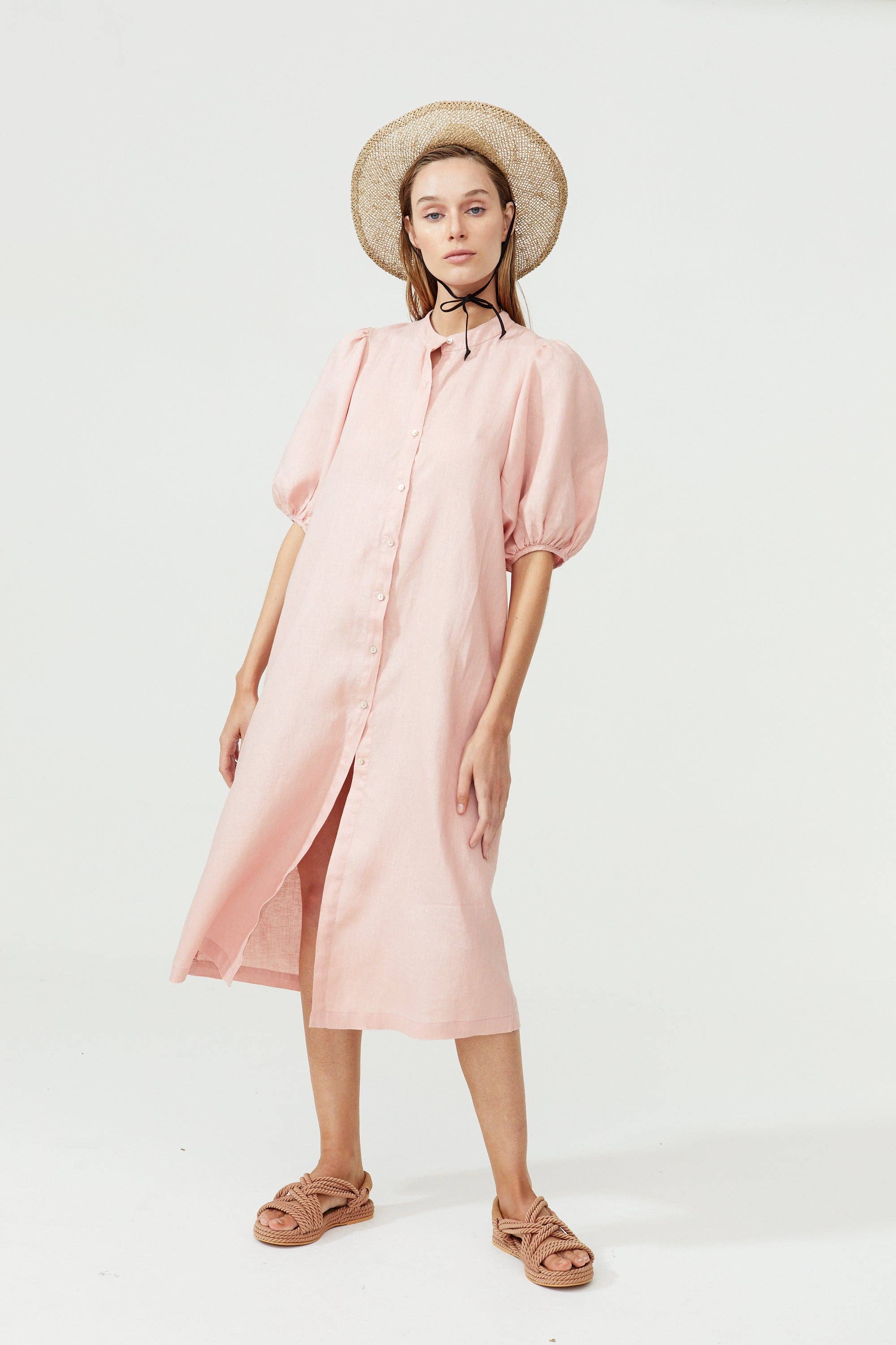 Bubble Linen Dress - multi