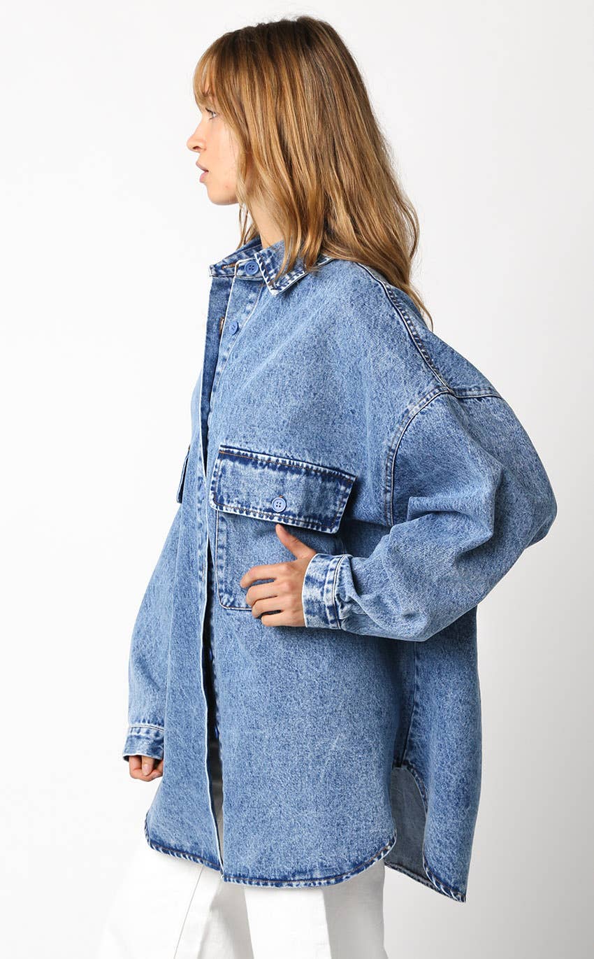Finley Oversized Denim Shirt - Multi