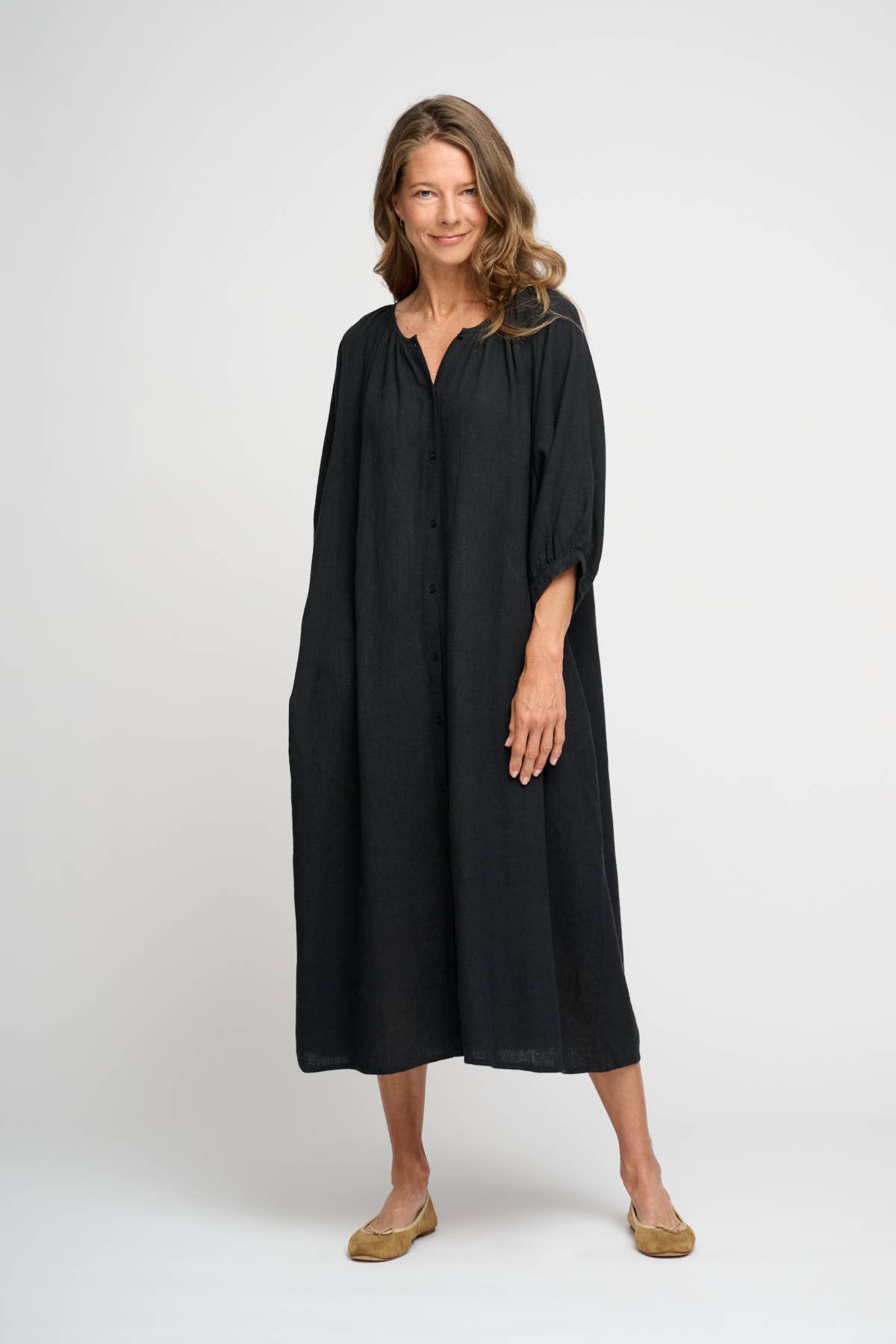 May Linen Shirtdress -  Moonless night
