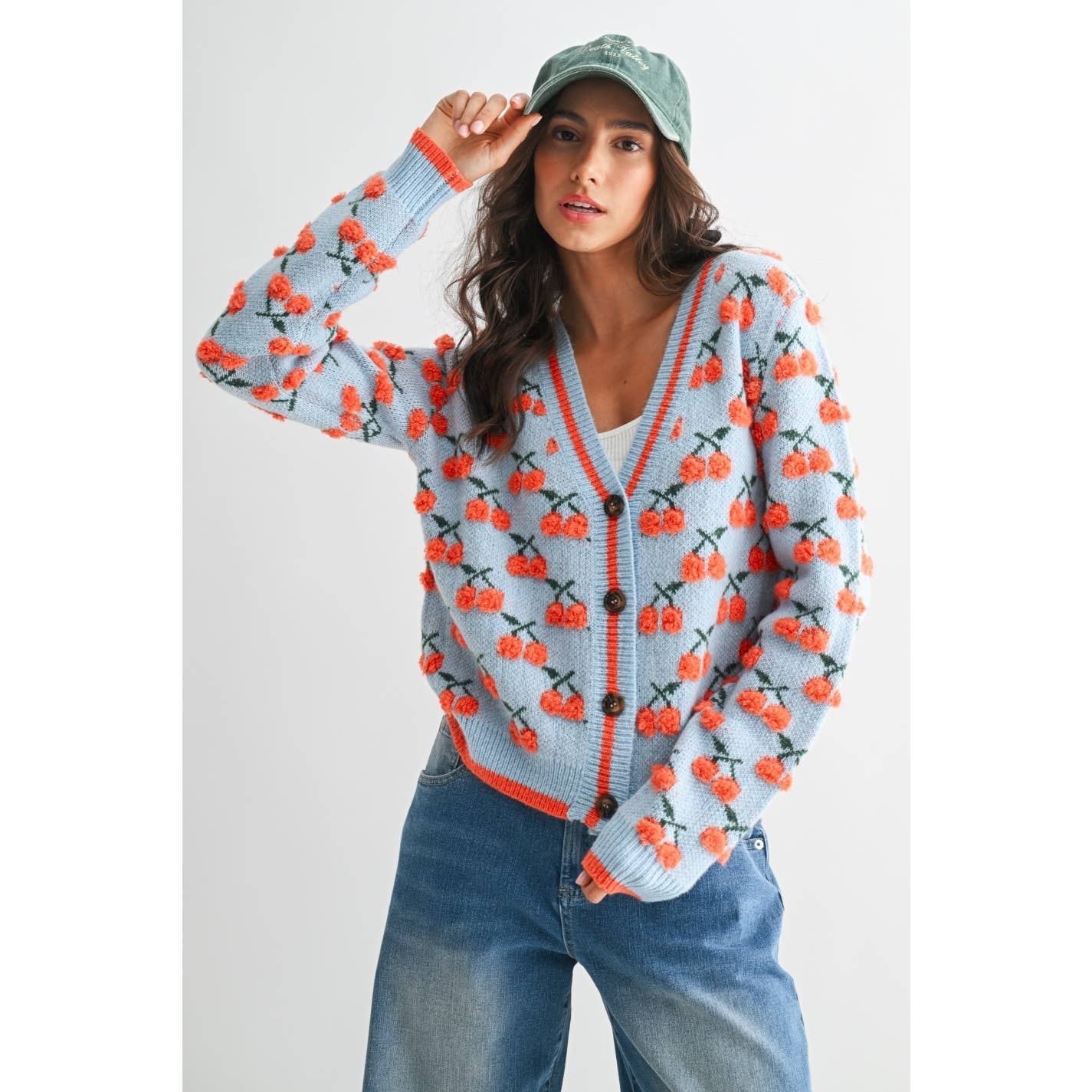 Cherry Knit Wool Cardigan