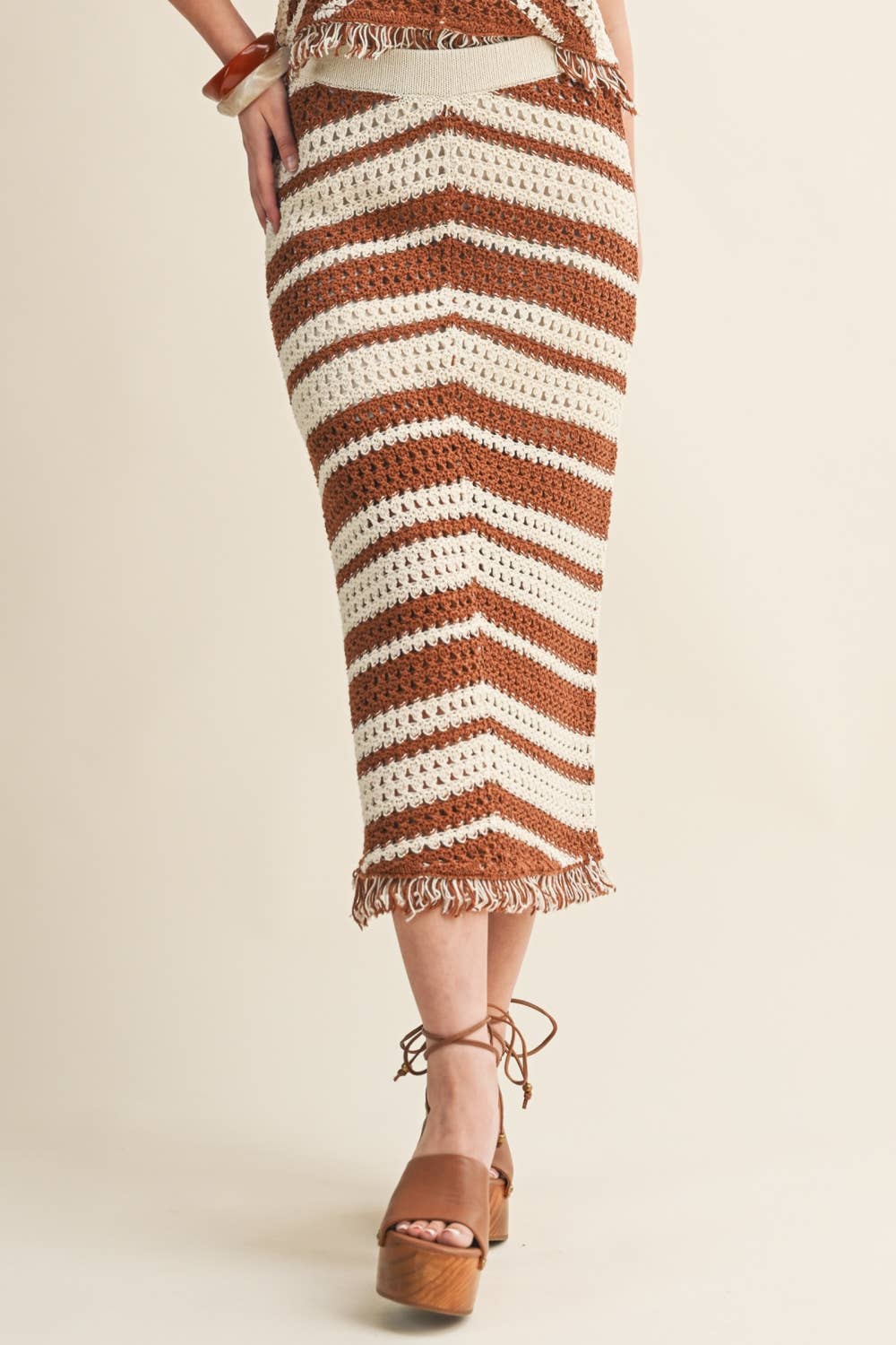Sand Chevron Skirt