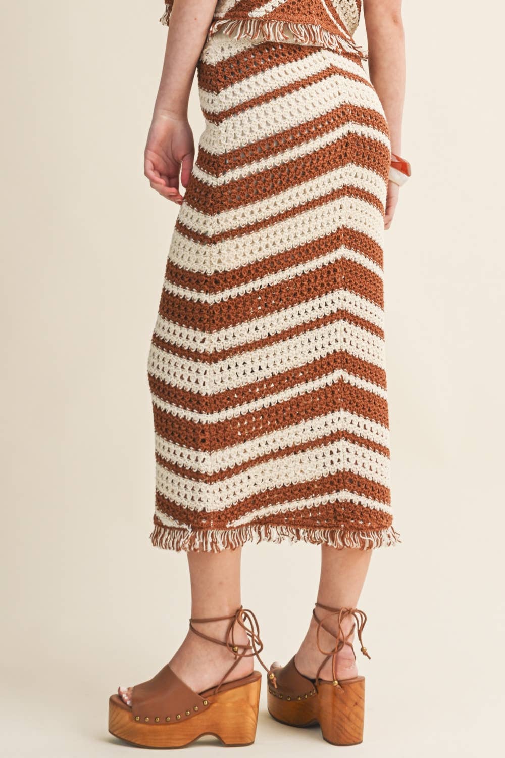 Sand Chevron Skirt