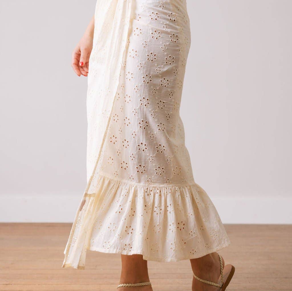 Ivory Eyelet Vienna Sarong