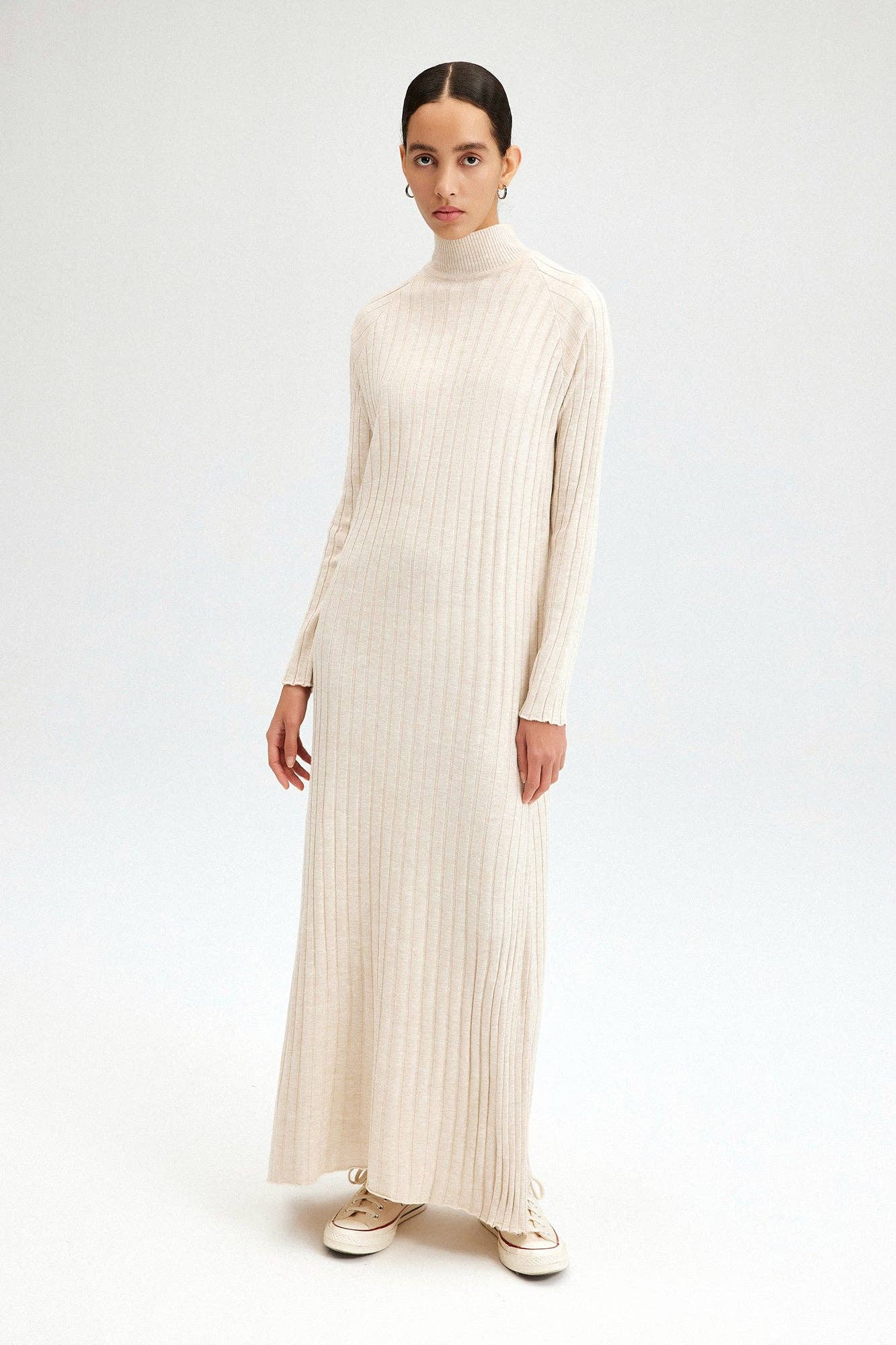 Harlow Ribbed Maxi Dress - Stone