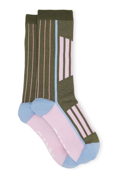 Stripe Organic Cotton Crew Socks