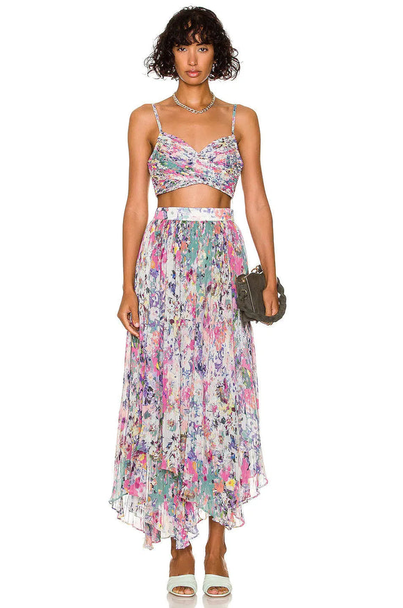 Leila Floral Chiffon Maxi Skirt