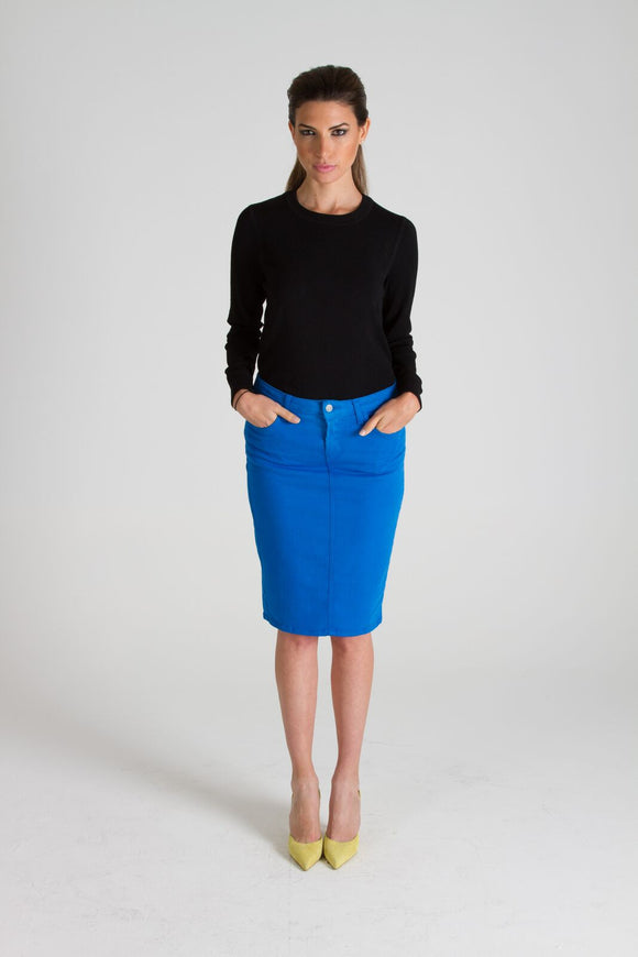 Cobalt Blue Pencil Skirt